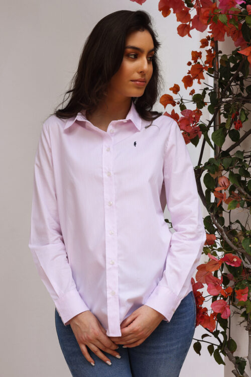 Chemise Amira rayée - Blanc Rayé Rose